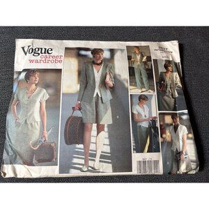 Vogue Career Wardrobe Sewing Pattern 2637 Jacket Top Skirt Short Pants Size 6 8